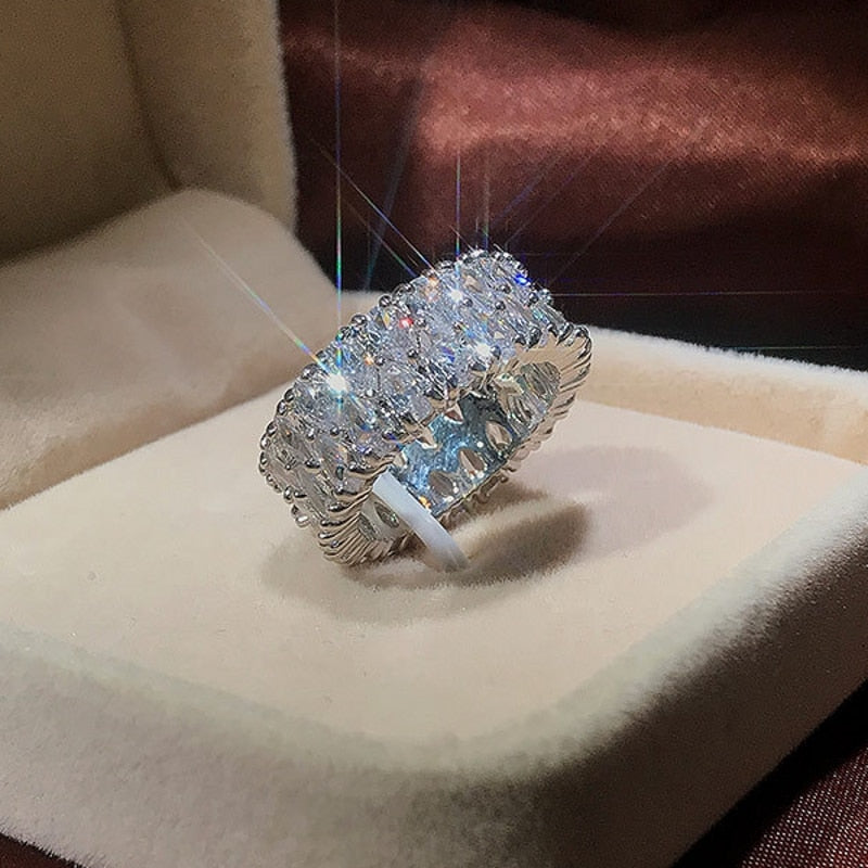 Wholesale Eternity Band Promise ring 925 Sterling silver Diamond cz Engagement Wedding Rings for women Men