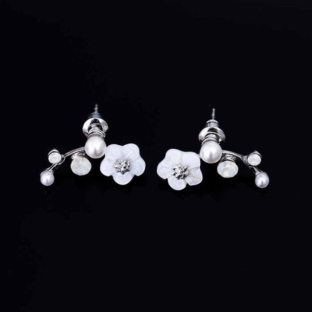 Luxury Crystal Flower Drop Dangle Earrings Party Gift Jewelry Accessory