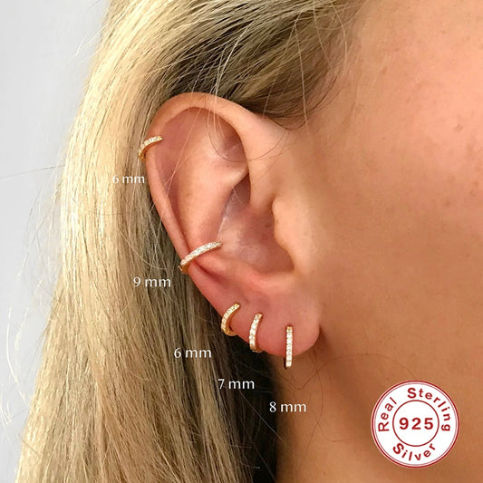 Roxi 925 Sterling Silver Earrings Small Hoop Earrings Ear Bone Tiny Ear Nose Ring