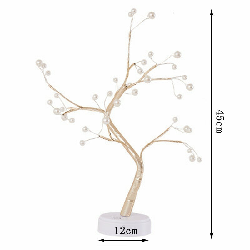 Table-Lamp Copper Wire Fairy Light Tree 108 LED USB 3D