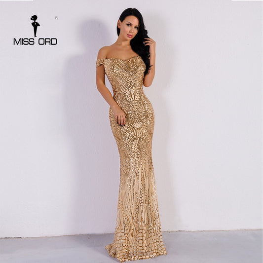 Party Dress Sequin Maxi Dress Off the Shoulder Bodycon