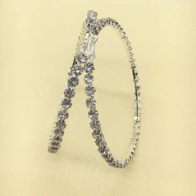 Fashion shiny crystal zircon Big Round Bling Bling Earrings Jewelry Earrings