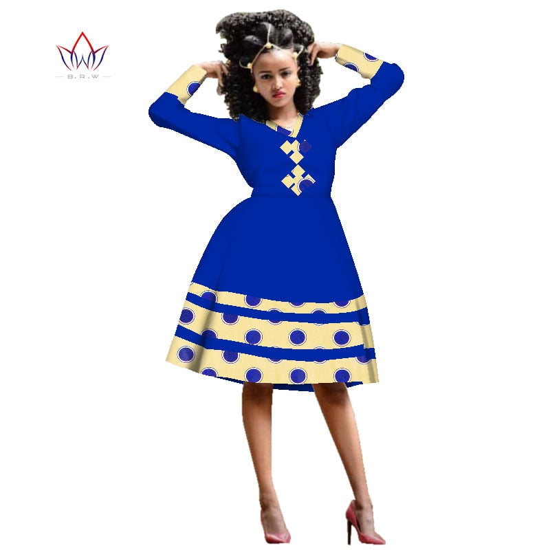 Blue and White African Dress