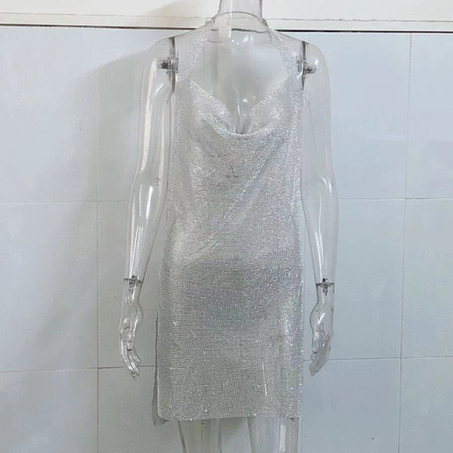 My 21st Birthday Dress Handmade Backless Crystal Metal Mesh Dress