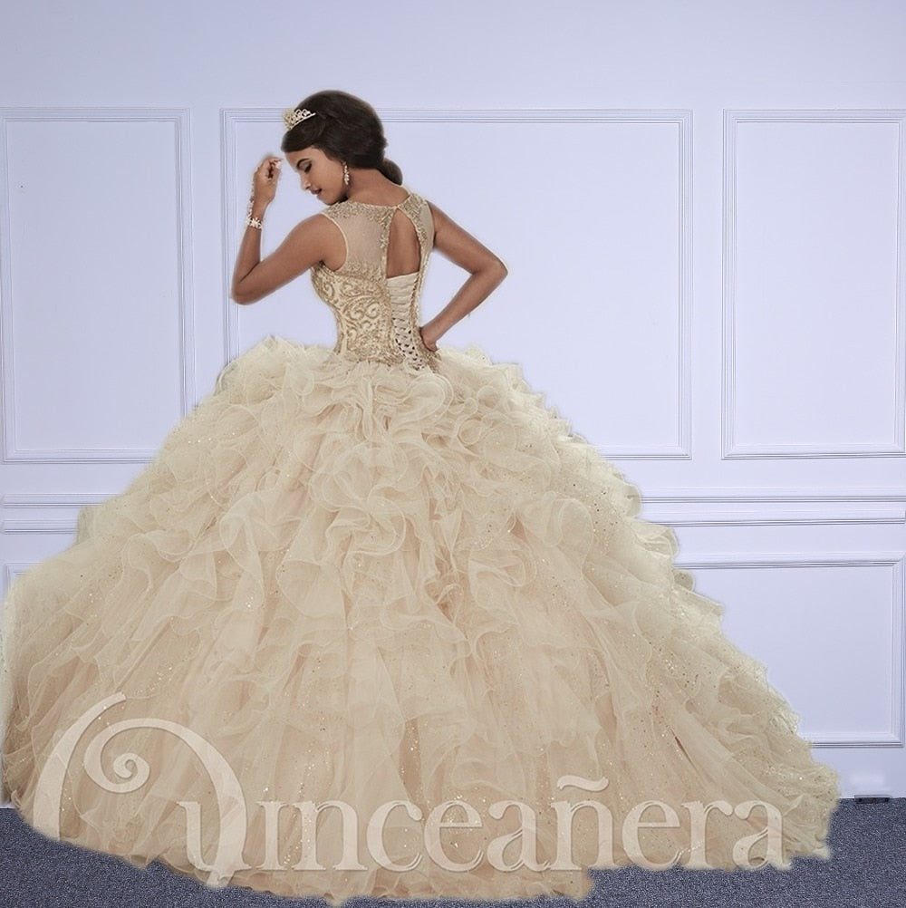 Quinceanera Dresses Sweetheart Beaded Crystal Embroidery Sweet 16