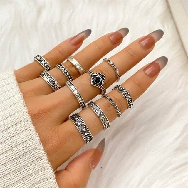 Vintage Midi Finger Rings Sliver Knuckle Rings Jewelry