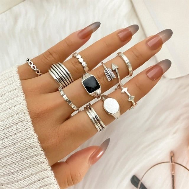 Vintage Midi Finger Rings Sliver Knuckle Rings Jewelry