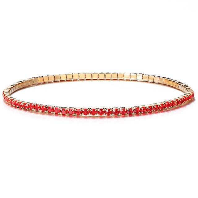 Crystal Rhinestone 4/5/8 Rows Full Crystal Rhinestone Elastic Bracelet Gold Bangle Bling Wristband Bridal Jewelry