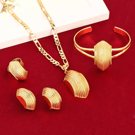 New African Cross Jewelry Sets 24K Gold Plated Fashion Traditional Jewelry Set - Make Me Elegant