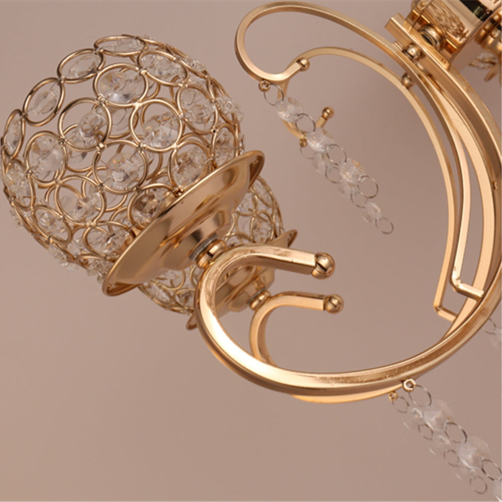 Candelabras Metal Gold Crystal Pendants 84 cm Tall 5-arms Centerpiece 10 PCS/ Lot - Make Me Elegant